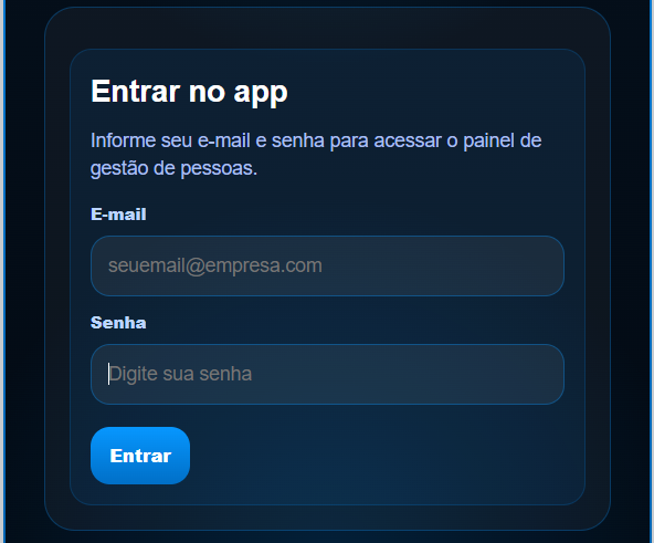 Tela de login