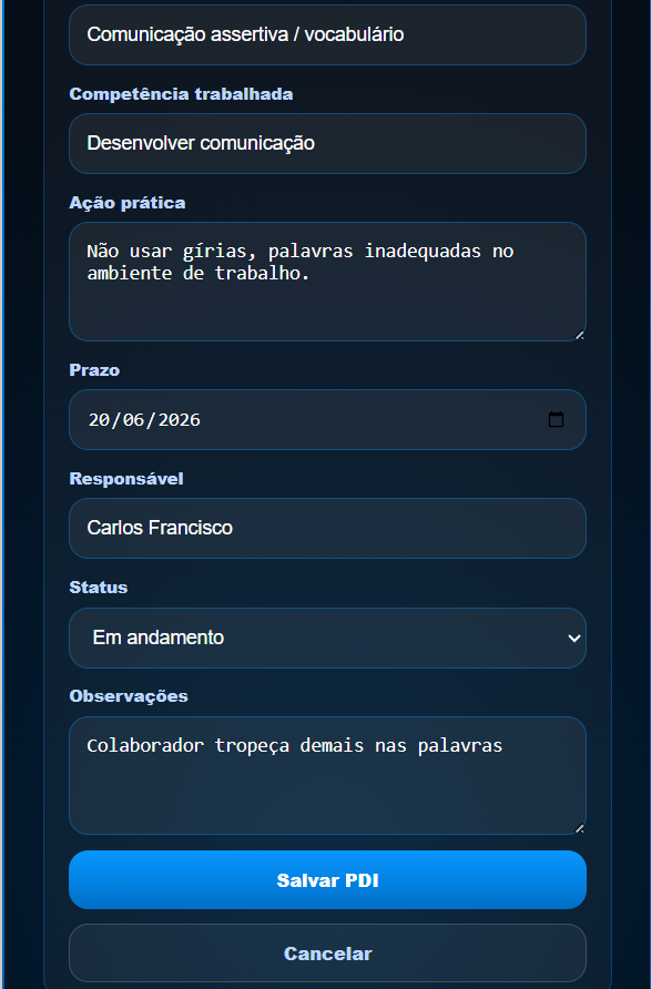 PDI preenchido